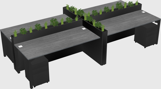 Rectangular shared desk