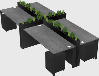Rectangular shared desk