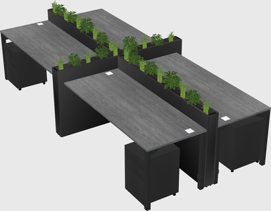 Rectangular shared desk
