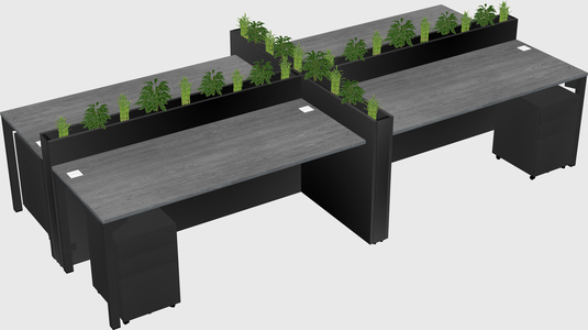 Rectangular shared desk
