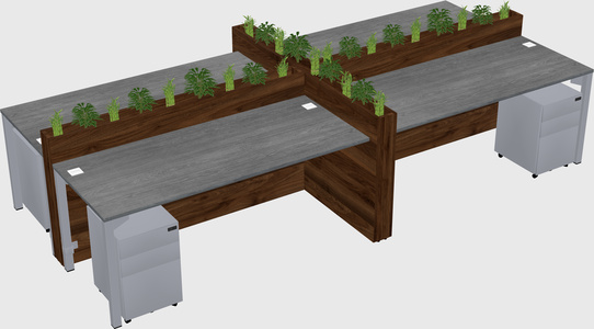 Rectangular shared desk