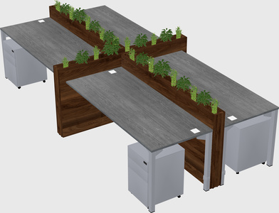Rectangular shared desk