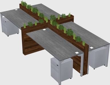 Rectangular shared desk
