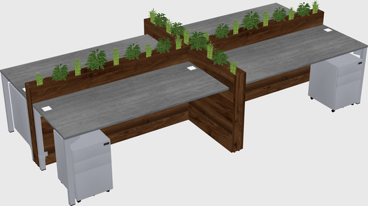 Rectangular shared desk