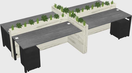 Rectangular shared desk