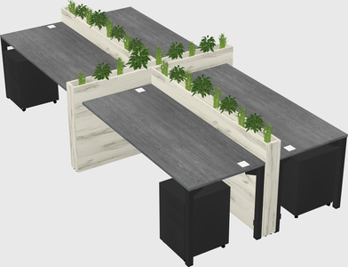 Rectangular shared desk