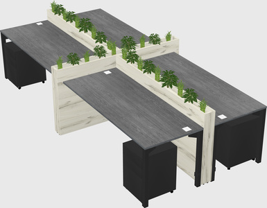 Rectangular shared desk