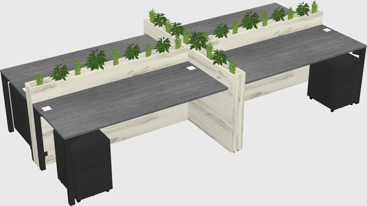 Rectangular shared desk