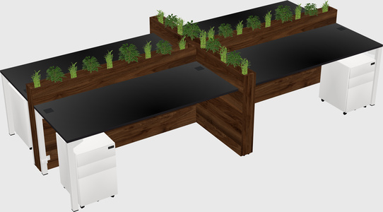Rectangular shared desk