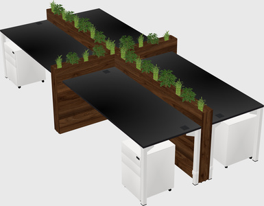 Rectangular shared desk
