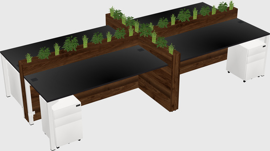 Rectangular shared desk