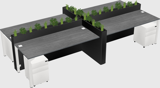 Rectangular shared desk