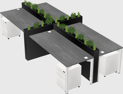 Rectangular shared desk