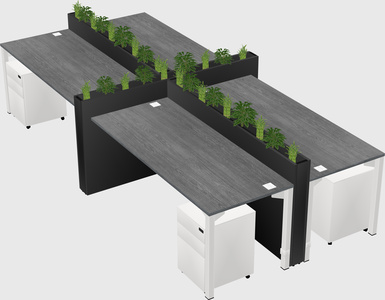 Rectangular shared desk