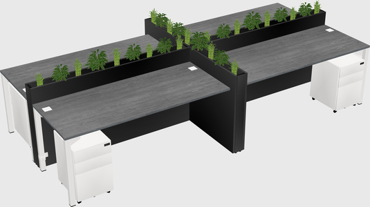 Rectangular shared desk
