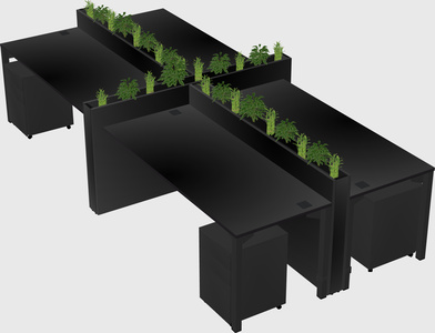 Rectangular shared desk
