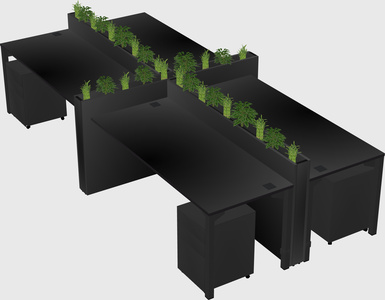 Rectangular shared desk