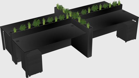 Rectangular shared desk