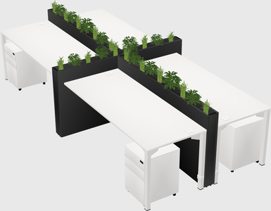 Rectangular shared desk