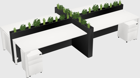 Rectangular shared desk