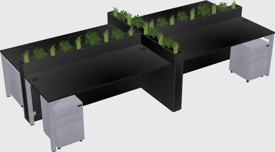 Rectangular shared desk