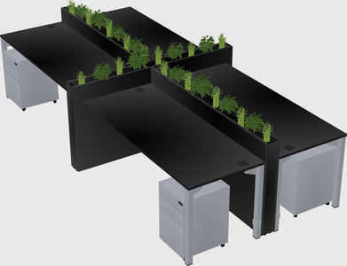 Rectangular shared desk