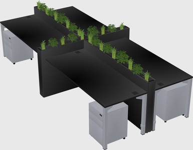 Rectangular shared desk