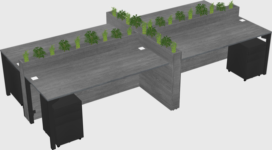 Rectangular shared desk