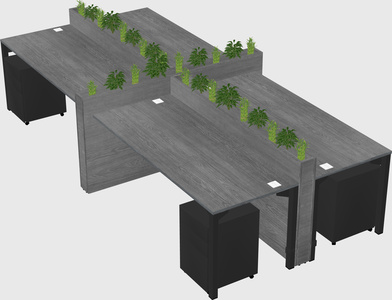 Rectangular shared desk