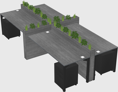 Rectangular shared desk