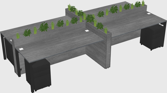 Rectangular shared desk