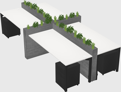 Rectangular shared desk
