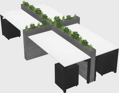 Rectangular shared desk