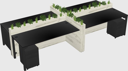 Rectangular shared desk