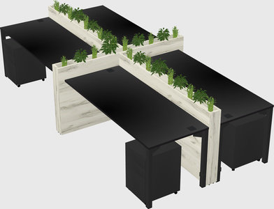 Rectangular shared desk