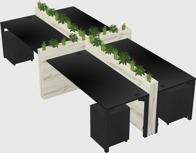 Rectangular shared desk