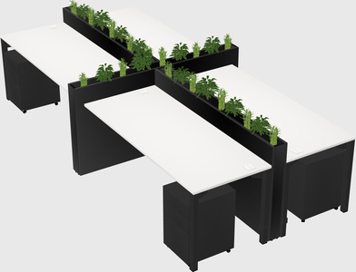 Rectangular shared desk