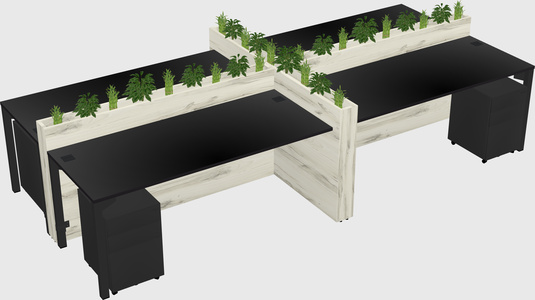 Rectangular shared desk