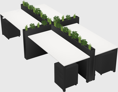 Rectangular shared desk