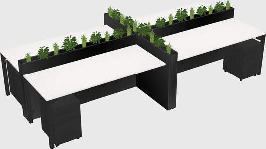Rectangular shared desk