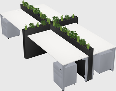 Rectangular shared desk