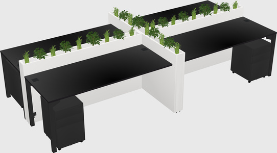 Rectangular shared desk