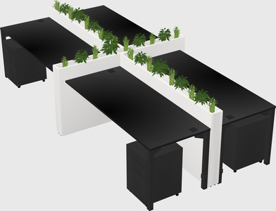 Rectangular shared desk