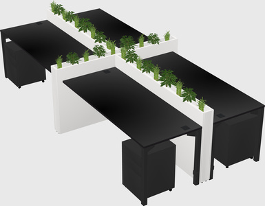 Rectangular shared desk