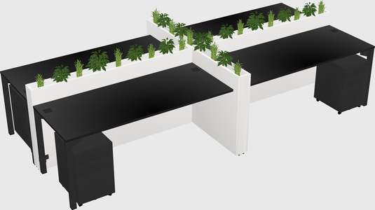 Rectangular shared desk