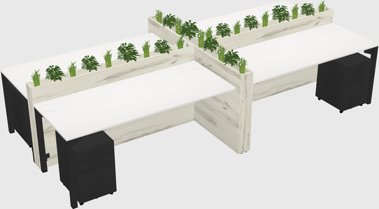 Rectangular shared desk