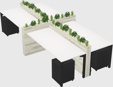 Rectangular shared desk