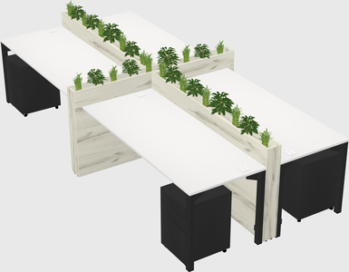 Rectangular shared desk