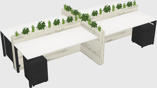 Rectangular shared desk