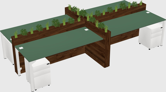 Rectangular shared desk